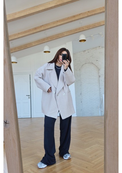 Balık Sırtı Kruvaze Yaka Kaban