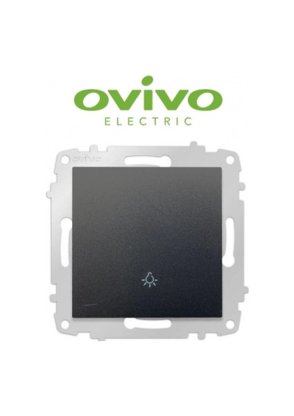 Metalik Siyah Zil Butonu Light Çerçevesiz Grano - Priz ve Anahtar Için Uyumlu Çerçeve fiyatları