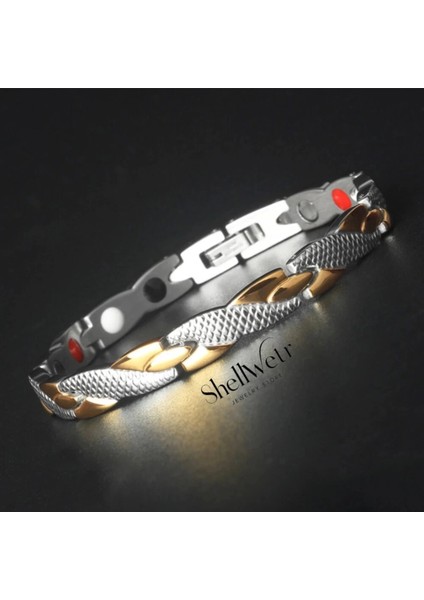 King Argelon Erkek 925 Gümüş Kaplama Mıknatıslı Bileklik Özel Tasarım Luxery Bileklik indirimleri