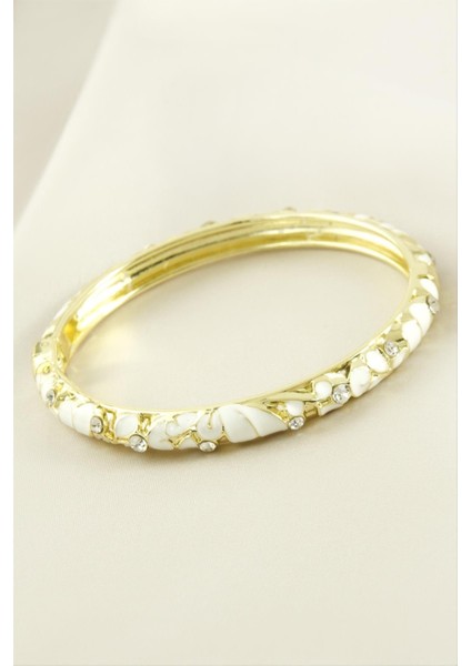 Taşlı Mineli Kelepçe Bileklik