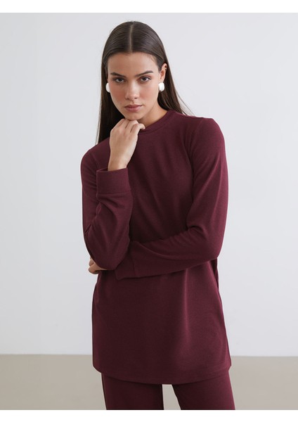 Yeni Sezon Bisiklet Yaka Kadın Sweatshirt Tunik