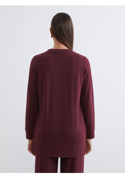 Yeni Sezon Bisiklet Yaka Kadın Sweatshirt Tunik fırsatları