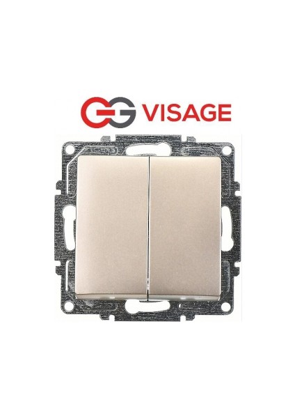 Visage Ambiance Metalik Bej Komütatör Anahtar Çerçevesiz - Priz ve Anahtar Için Uyumlu Çerçeve