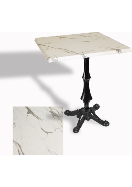 Çipa 1012 Döküm Ayak Kare Masa 70X70 cm - (Werzalit, Wermodin ve Allzalit Tabla) - Afyon Mermer