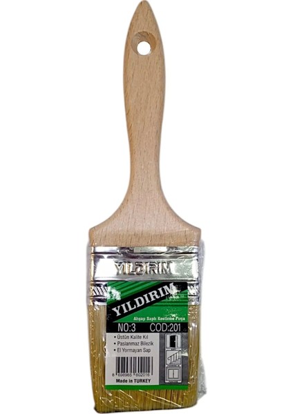 Ahşap Süper Kestirme Fırça KOD:201 No:3 fiyatları