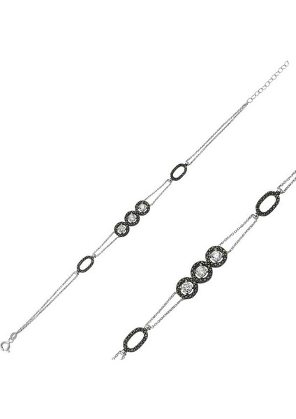 925 Ayar Gümüş Üç Taşlı Bileklik BR0460284 (770770)