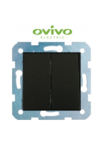 Metalik Siyah Komutatör Anahtar Çerçevesiz Grano - Priz ve Anahtar Için Uyumlu Çerçeve