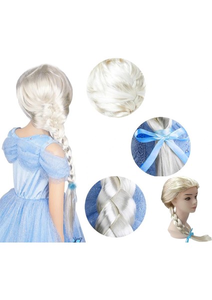 Platin Altın Dore Renk Karlar Ülkesi Elsa Frozen Peruğu Çocuk Boy fiyatları