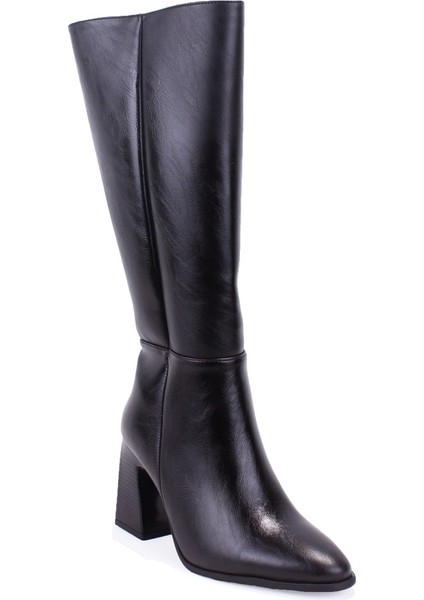 DZA07-11701500 Siyah Günlük Fermuarlı Kasik Topuklu Kadın Çizme fiyatları