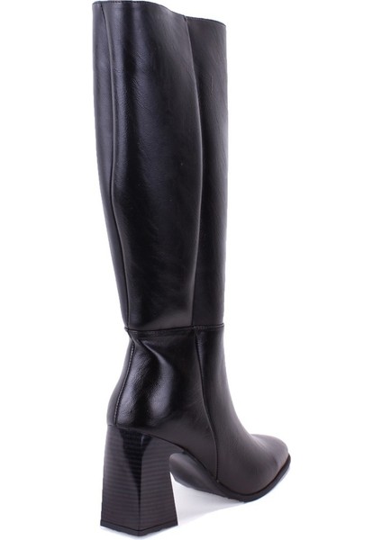 DZA07-11701500 Siyah Günlük Fermuarlı Kasik Topuklu Kadın Çizme fırsatları