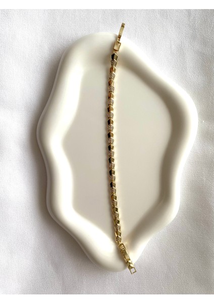 Alpjewel 316LZirkon Taşlı Geometrik Xupıng Bileklik Çelik Kararmaz modelleri