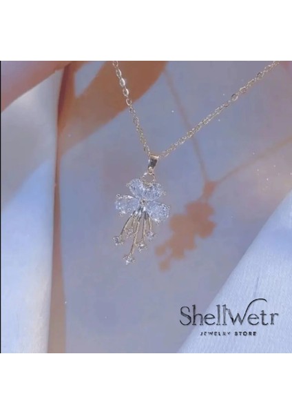 Miravia Altın Kaplama Parlak Taşlı Çiçekli Kadın Kolye modelleri