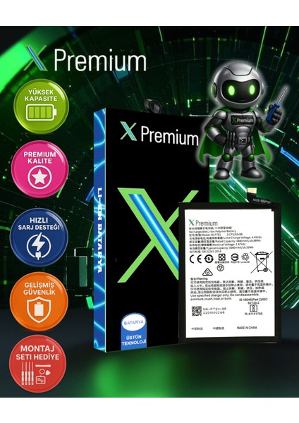 Xpremium Oppo A92 Uyumlu Batarya Pil Süper Yüksek Kalite 5000 Mah BLP781