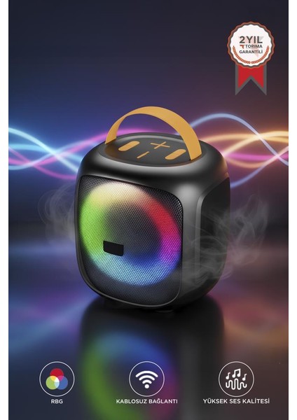 KTS-2387 Taşınabilir Wireless Hoparlör 12W Rgb Işıklı
