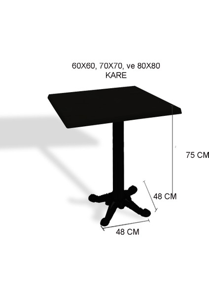 Çipa 1004 Döküm Ayak Kare Masa 70X70 cm - (Werzalit, Wermodin ve Allzalit Tabla) - Afyon Mermer fiyatları
