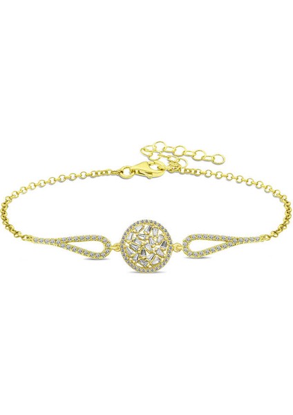 925 Ayar Gümüş Gold Baget Taşlı Bileklik T5272 (770770)
