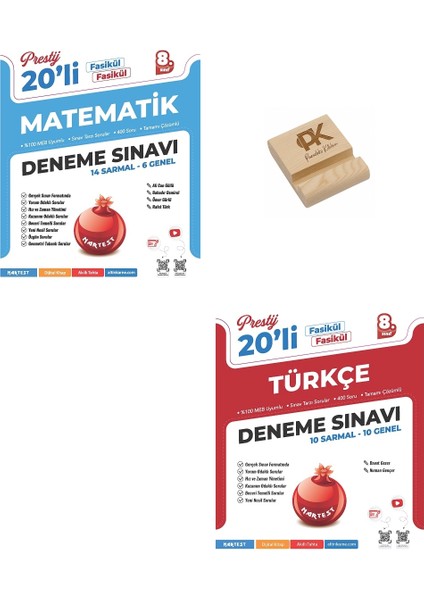 Nartest Lgs 8. Sınıf Prestij Matematik ve Türkçe Denemeleri + Telefon Standı