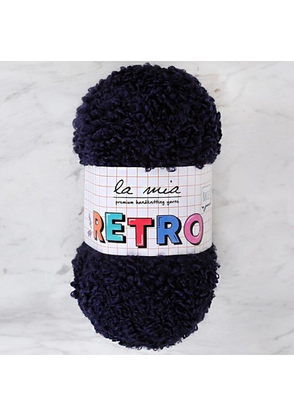 La Mia Retro Lacivert El Örgü Ipi - LM5301