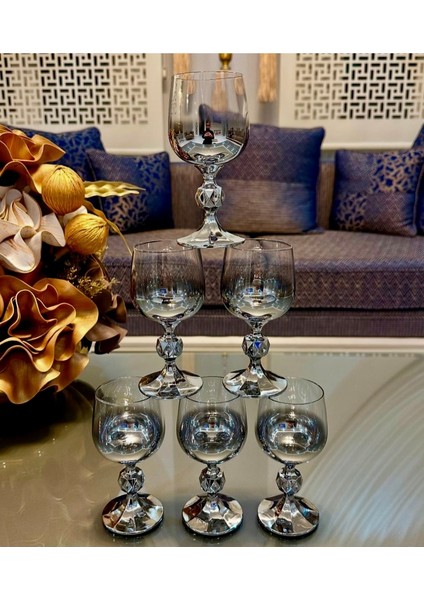 Bohemia Kristal 6' Lı Kahve Yanı Bardağı Platin Gümüş 150 cc fırsatları