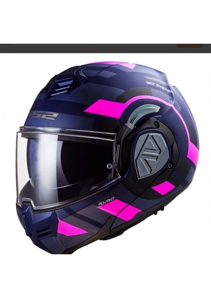Advant Velum Çene Açılır Modüler Kask Mat Mavi-Pembe Large