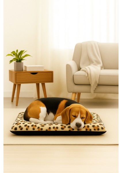 El Yapımı Lüks Köpek Yatağı, Leopar Desenli ve Siyah, Çift Taraflı Katlanabilir, Premium Kumaş, 70X100 Büyük Irk Köpekler Için modelleri