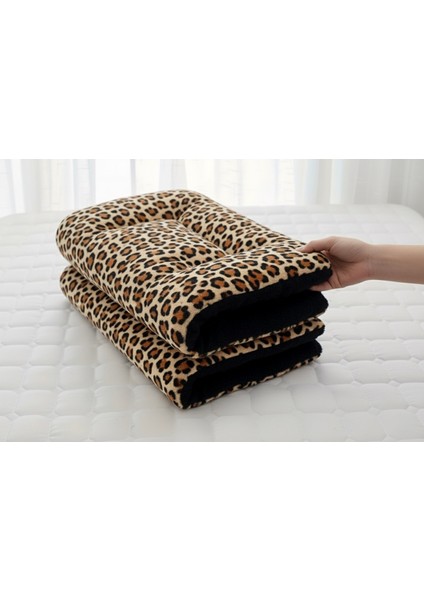 El Yapımı Lüks Köpek Yatağı, Leopar Desenli ve Siyah, Çift Taraflı Katlanabilir, Premium Kumaş, 70X100 Büyük Irk Köpekler Için indirimleri