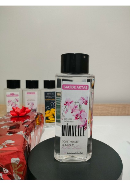 Öğretmenler Günü Hediyesi – Isme Özel 200 ml Hediyelik Kolonya (Özel Hediye Kutulu) Minnetle Model