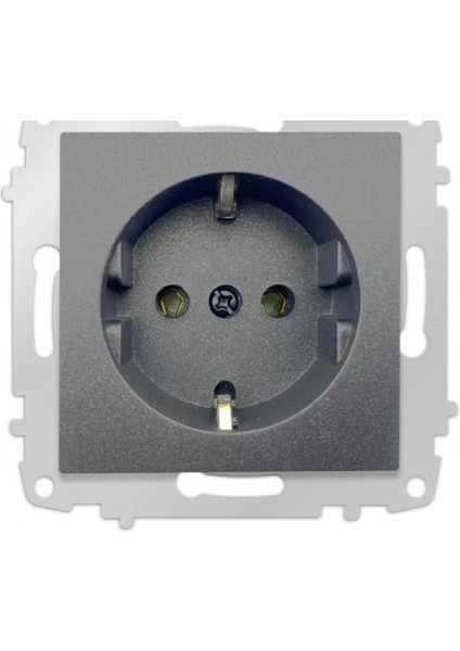 Füme Topraklı Priz Çerçevesiz - Priz ve Anahtar Için Uyumlu Çerçeve