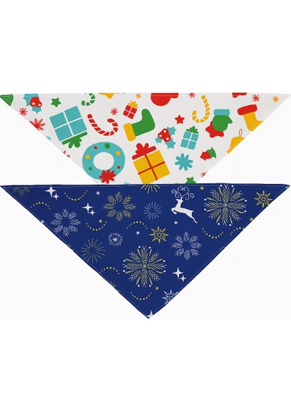 Yılbaşı Temalı Köpek Bandana Seti 2'li – Premium Kumaş Christmas Aksesuarı