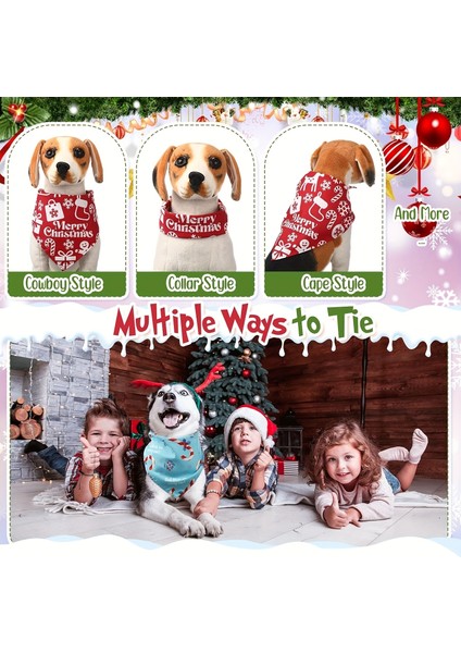 Yılbaşı Temalı Köpek Bandana Seti 2'li – Premium Kumaş Christmas Aksesuarı modelleri