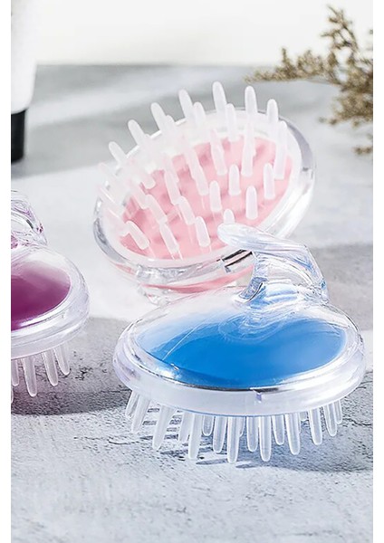 Saç Masaj Tarağı Yumuşak Silikon Dişli Saç Derisi Masaj Şampuan Duş Fırçası Bakım Fırçası