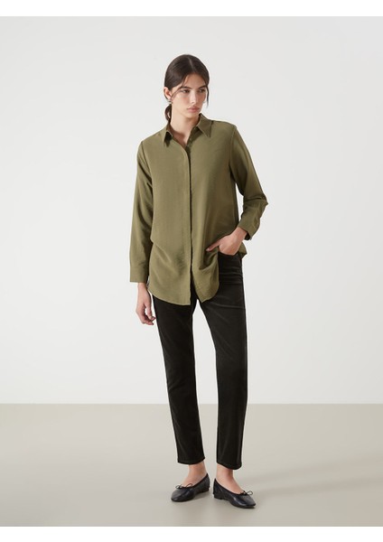 Yeni Sezon Dar Fit Kadife Kadın Pantolon