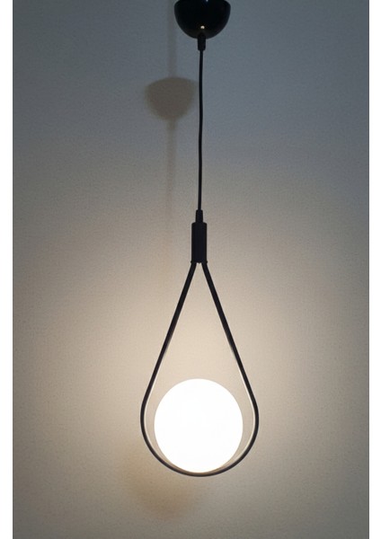 Siyah Camlı Şık Modern Avize