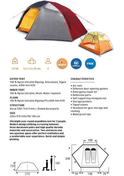 Vector-Dsl 2 Kişilik 5 Mevsim Ultralight Çadır modelleri