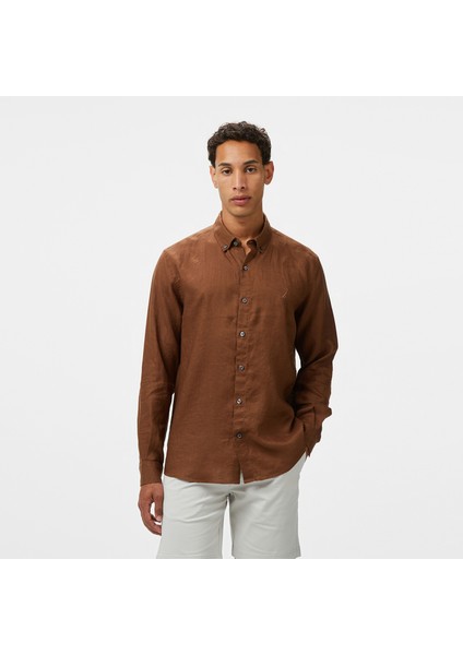Erkek Kahverengi Classic Fit Gömlek indirimleri