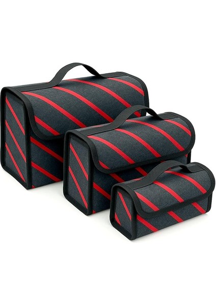 Araç Bagaj Düzenleyici Çanta Organizer Su Geçirmez Dayanıklı Keçe Kumaş 3 Adet Şık Tasarım