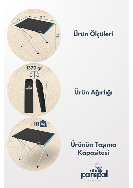Alüminyum, Katlanabilir Kamp ve Piknik Masası S Omuz Askılı Taşıma Çantalı (Mavi) indirimleri