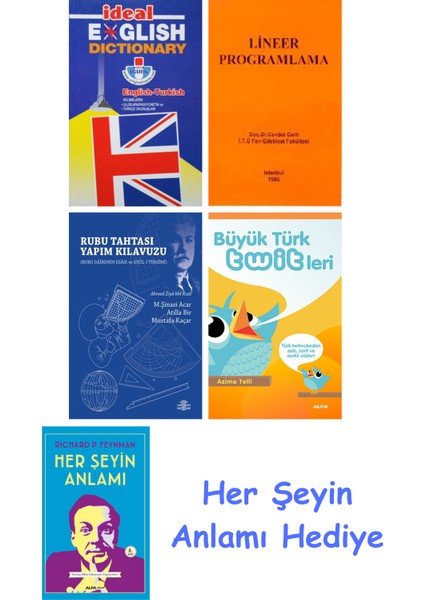 Ideal English Dictionary + Lineer Programlama + Rubu Tahtası Yapım Kılavuzu + Büyük Türk Twitleri + Her Şeyin Anlamı