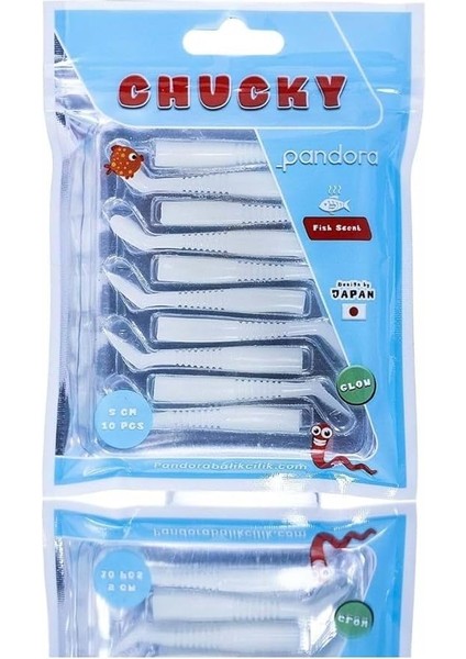 Chucky Silikon Yem (10'lu Paket) - White Glow