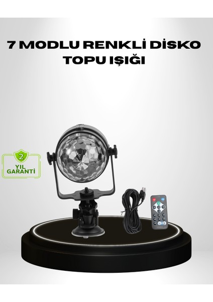 Ritme Duyarlı LED Disko Topu – Renkli Işık Gösterili Parti Lambası - M813K739-R65813