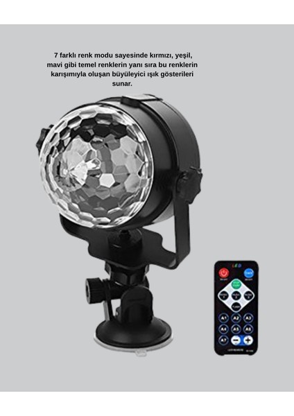 Ritme Duyarlı LED Disko Topu – Renkli Işık Gösterili Parti Lambası - M813K739-R65813 modelleri