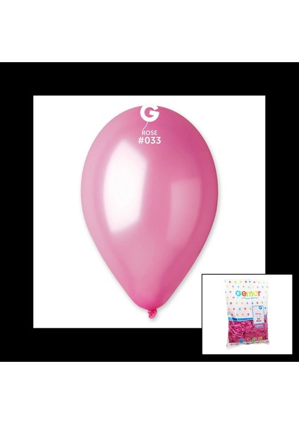 GM-110-33 Metalik - Pembe Balon 11&amp;apos;&amp;apos; - 28CM - 100 Parça (5047)
