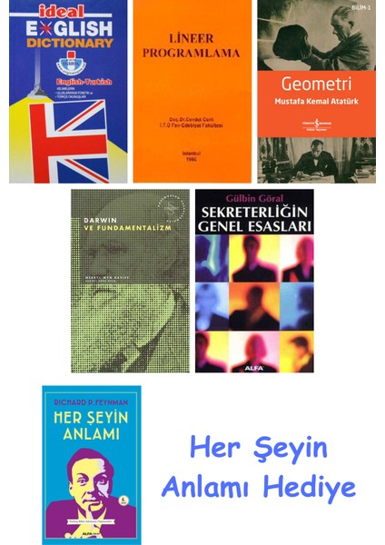 Ideal English Dictionary + Lineer Programlama + Geometri + Darwin ve Fundamentalizm + Sekreterliğin Genel Esasları + Her Şeyin Anlamı