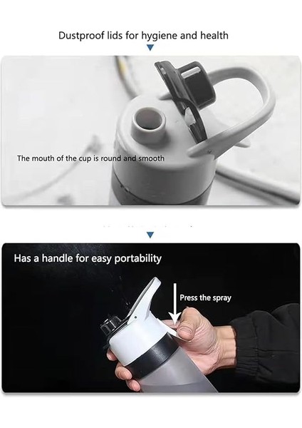 Sprey Su Şişesi, Sızdırmaz 650ML Spor Şişesi, Bpa Içermeyen Spor Su Şişeleri, Sis Sprey Su Şişesi, Fitness, Kamp, Doğa Sporları Için Taşınabilir Su Şişesi (Siyah) fırsatları