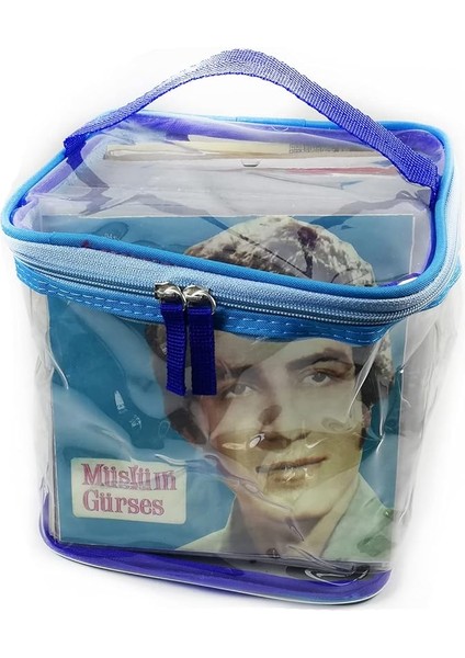 Sesler Şeffaf 45'lik Plak (7") Çantası (Mavi)