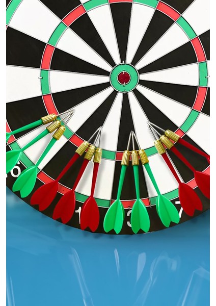Dart Seti 43 cm (17 Inç) Büyük Boy + 4 Dart Oku (18 Gr) Hedef Tahtası Eğlence Seti