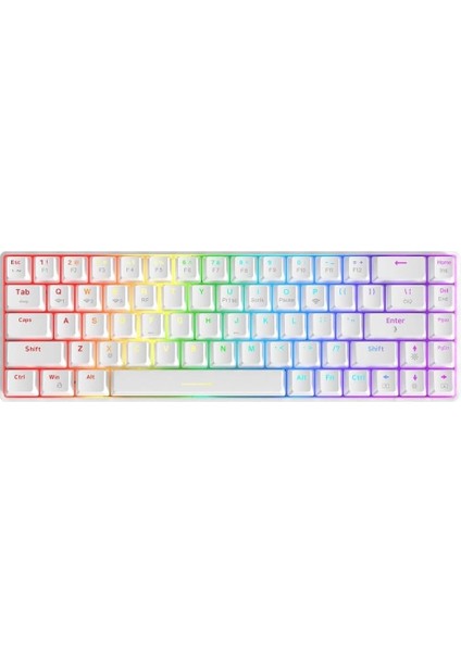 K685T Mekanik 82 Tuşlu Gaming Oyuncu Klavyesi-Rgb-Hot Swappable Beyaz- Brown Switch fırsatları
