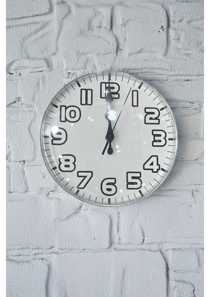 Dekor Duvar Saati Gümüş Kenarlı Kalın Font Duvar Saati Zarif Genç Odası Duvar Saat modelleri