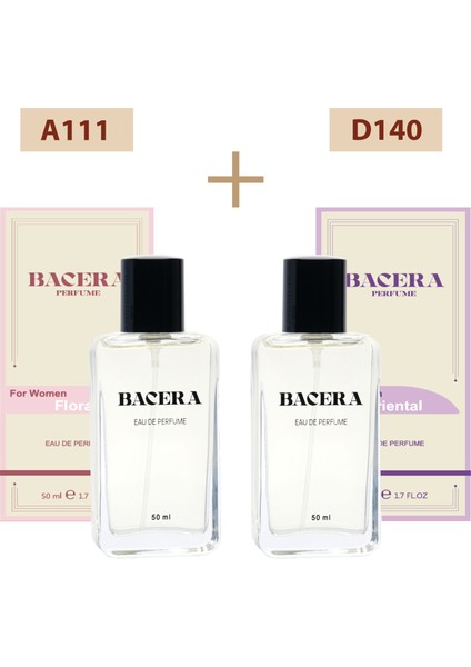 Bacera A111 Floral Kadın Parfüm 50ML Edp D140 Oriental Kadın Parfüm 50ML Edp