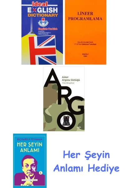 Ideal English Dictionary + Lineer Programlama + Asker Argosu Sözlüğü + Her Şeyin Anlamı